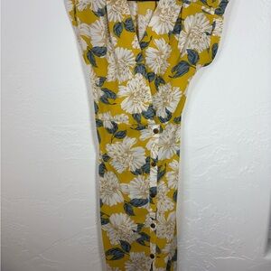 Monteau White and Green High Low Sundress